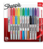 Sharpie Permanent Markers Fine Point – 24 Count Assorted Colors Quick-Drying Fade-Resistant Ink For Writing And Drawing