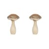 2pcs 7x7x12'' Light Brown Mushroom Holiday Ornament, for Harvest Festival Fall Festival & Thanksgiving Table Decorations