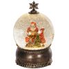 HOMCOM Christmas Snow Globe with Light, Musical Snow Globe with Swirling Glitter, Battery Operated Christmas Decoration for Holiday Party or Gift