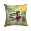 Mallard Throw Pillow Machine Washable, Indoor Outdoor Decorative Pillow for Couch, Bed or Patio, 14Hx14W