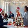 22" Tabletop Mini Christmas Tree with Flocked Snow and LED Lights, Holiday Decoration for Home & Office