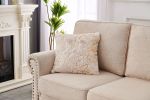 Luxury Chinchilla Faux Fur Gilded Beige Pillow (22 In. x 22 In.)