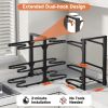 Pan organizer, stainless steel pan organizer rack cookware, heavy-duty pan rack kitchen storage