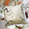 [Silver Beige Rose] Decorative Pillow Cushion / Floor Cushion (23.6 by 23.6 inches)