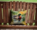 Mallard Throw Pillow Machine Washable, Indoor Outdoor Decorative Pillow for Couch, Bed or Patio, 14Hx14W
