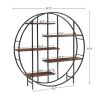 Vintage Industrial 5-Tier Round Metal Plant Stand and Bookcase Storage Rack