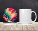 Colorful Azaleas Large Sandstone Coasters Pack of 4 Absorbent Round Coasters Decor Gifts for Men or Women, 4 in, Multicolor