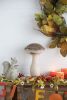 2pcs 7x7x12'' Light Brown Mushroom Holiday Ornament, for Harvest Festival Fall Festival & Thanksgiving Table Decorations