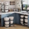 Pan organizer, stainless steel pan organizer rack cookware, heavy-duty pan rack kitchen storage