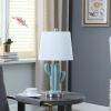 22" In Southwest Teal Ceramic Cactus Plant Modern Metal Table Lamp