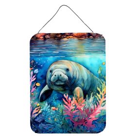 NEW Manatee Wall or Door Hanging Prints Aluminum Metal Sign Kitchen Wall Bar Bathroom Plaque Home Decor Front Door Plaque, 12x16, Multicolor (Default: Default)
