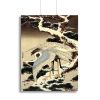 Two cranes on a pine covered with snow by Hokusai Canvas Print or Poster