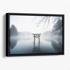 Japan Floating Framed Canvas (Color: Black, size: 24" x 16" / 60cm x 40cm (approx))