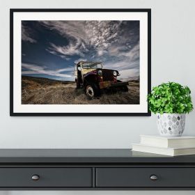 Abandoned Truck On The Countryside Framed Print (Color: White/No White Edging, size: 36" x 24" / 90cm x 60cm (approx))