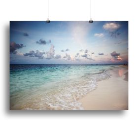 sunset on the sea beach Canvas Print or Poster (Type: Standard Framed Canvas Print, size: 32" x 24" / 80cm x 60cm (approx))