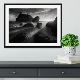 Sunbeams At The Coast Framed Print (Color: White/No White Edging, size: 24" x 16" / 60cm x 40cm (approx))