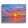 Colorful sunset over ocean on Maldives Canvas Print or Poster