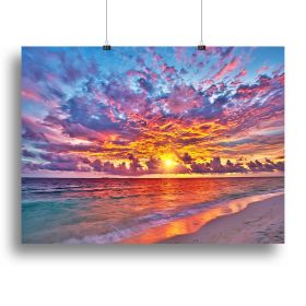Colorful sunset over ocean on Maldives Canvas Print or Poster (Type: Poster Print, size: 32" x 24" / 80cm x 60cm (approx))