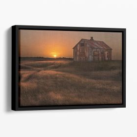 September Sun Floating Framed Canvas (Color: Black, size: 24" x 16" / 60cm x 40cm (approx))