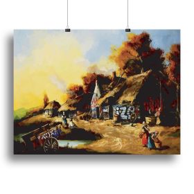 banksy Countryside Graffiti Canvas Print or Poster (Type: Poster Print, size: 28" x 20" / 70cm x 50cm (approx))