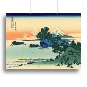 Shichiri beach in Sagami province by Hokusai Canvas Print or Poster (Type: Poster Print, size: 16" x 12" / 42cm x 30cm (approx))