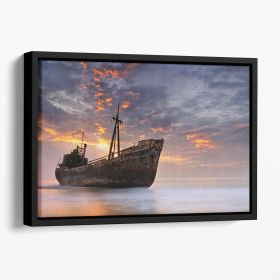 The Dark Traveler Ii Floating Framed Canvas (Color: Black, size: 16" x 12" / 42cm x 30cm (approx))