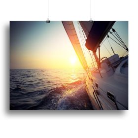 Sail boat gliding Canvas Print or Poster (Type: Standard Framed Canvas Print, size: 12" x 8" / 30cm x 20cm (approx))