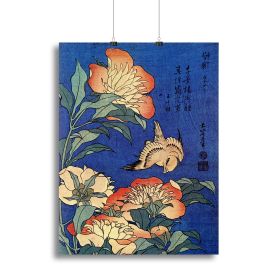 Flowers by Hokusai Canvas Print or Poster (Type: Poster Print, size: 28" x 20" / 70cm x 50cm (approx))