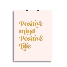 Positive Mind Positive Life Canvas Print or Poster (Type: Standard Framed Canvas Print, size: 16" x 12" / 42cm x 30cm approx)
