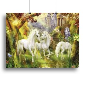 Unicorn Believe in Miracles Canvas Print or Poster (Type: Standard Framed Canvas Print, size: 16" x 12" / 42cm x 30cm (approx))