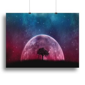 Red Moon Canvas Print or Poster (Type: Standard Framed Canvas Print, size: 40" x 26" / 100cm x 65cm (approx))