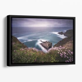 On The Edge Of The Cliff Floating Framed Canvas (Color: Black, size: 16" x 12" / 42cm x 30cm (approx))