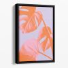 Monstera Purple 03 Floating Framed Canvas