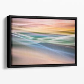 Coloured Waves Floating Framed Canvas (Color: Black, size: 36" x 24" / 90cm x 60cm (approx))