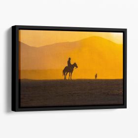 Mans Best Friends Floating Framed Canvas (Color: Black, size: 40" x 26" / 100cm x 65cm approx)