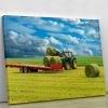 Tractor and trailer with hay bales Canvas Print or Poster