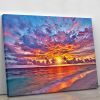 Colorful sunset over ocean on Maldives Canvas Print or Poster