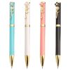 4pcs Ballpoint Pens,Fine Point Smooth Writing Pens,Metal Twist Pretty Pens For Journaling, 1.0 Mm Medium Point Black Ink Cute Pens