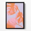 Monstera Purple 03 Floating Framed Canvas