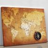 old nautical treasure map illustration Canvas Print or Poster
